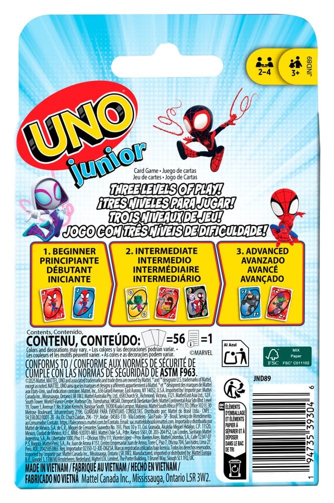 Spidey Uno Kortspill Junior